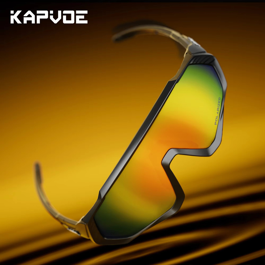 Kapvoe Sportsonnenbrille, Herren, Vollrand, Schwarz, Polarisiert - Bild 3