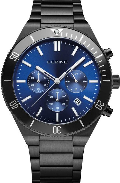 Bering Chronograph, Quarz, Edelstahl, Blau, 43 mm, Herren - Bild 1
