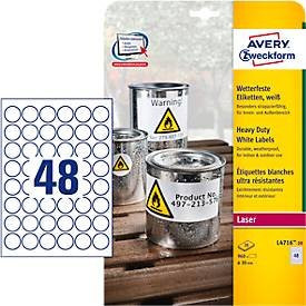 Avery Zweckform Folien-Etiketten L4716-20, weiß, rund Ø 30 mm, Polyester, permanent haftend, 960 Stück - Bild 2