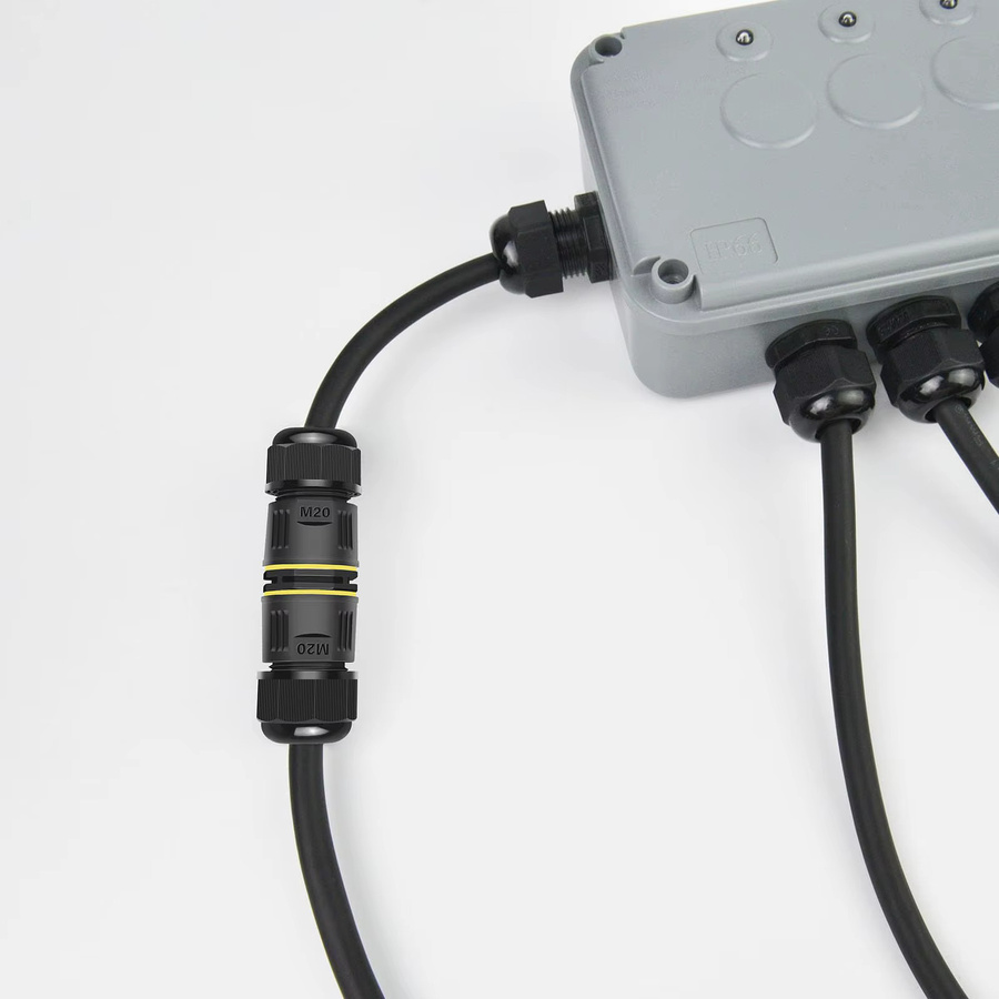 ELECAPITAL IP68 M20 Wasserdichter Kabelstecker mit Schraubterminal für elektrische Lichtanschlüsse, Schwarz - Bild 3