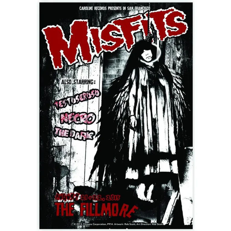 Scorpio Art Museum Leinwandbild The Misfits Live Konzert Foto, Vintage Horror Punk Wanddeko, Schwarz, Breite: 30 cm, Höhe: 40 cm - Bild 1