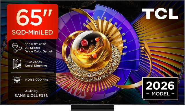 TCL 65C79L Premium SQD-Mini LED Smart-TV in Schwarz, 4K Ultra HD, 164 cm (65 Zoll), 120 Hz, Sprachsteuerung - Bild 1