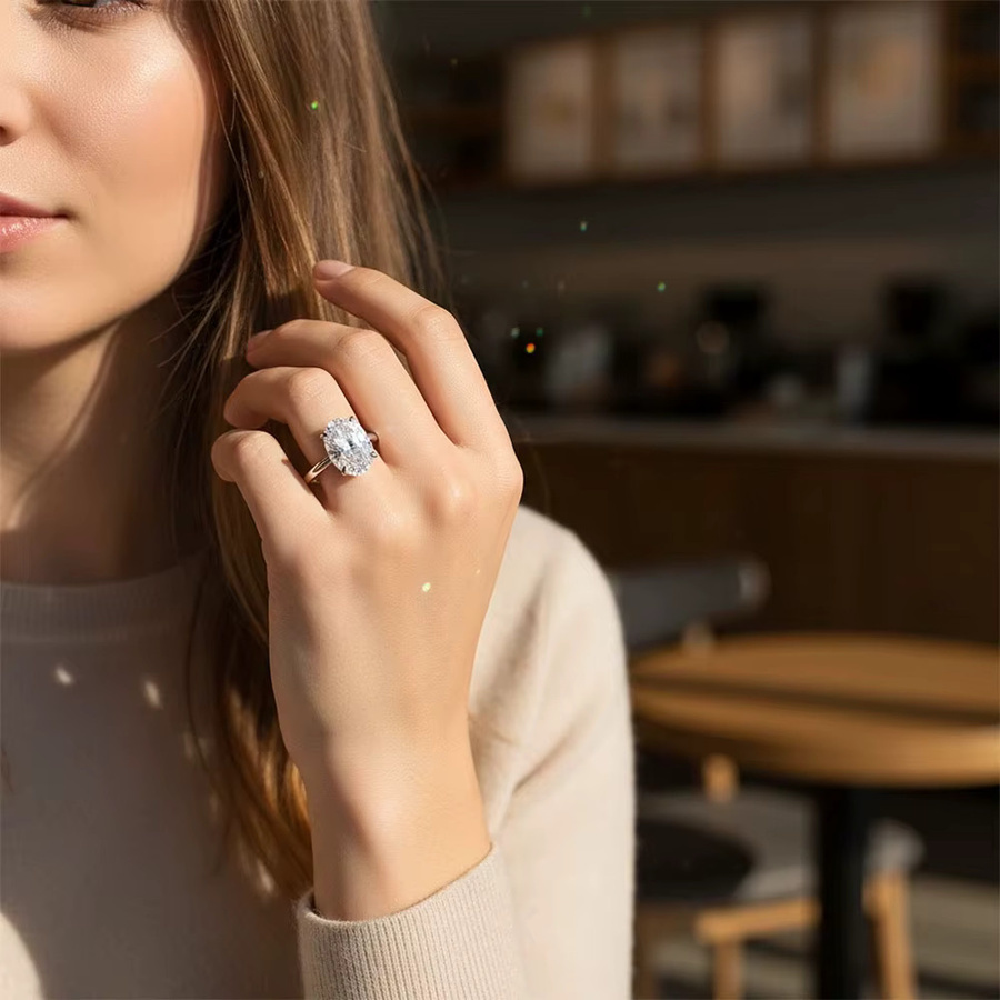 KNOBSPIN Ring, Moissanit, 925 Sterling Silber, Damen - Bild 4