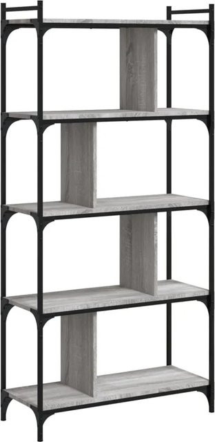 vidaXL Bücherregal mit 5 Böden in Grau im Industrial Design, B/T/H: 76 x 32 x 158 cm - Bild 1