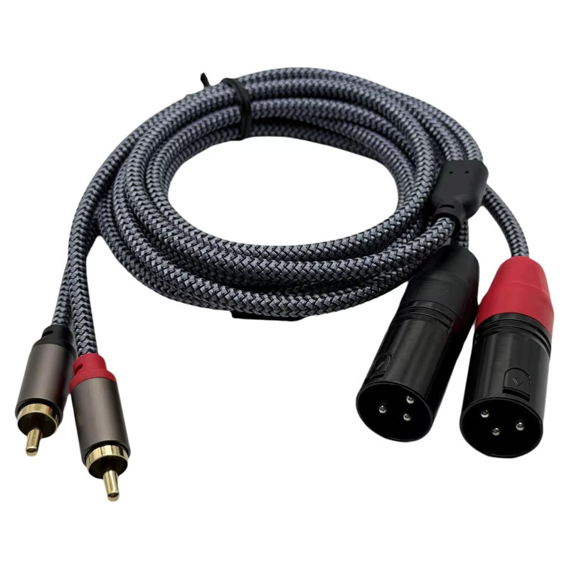 HIFI Audiokabel 2RCA auf 2XLR männlich zu 3-Pin XLR weiblich zu RCA männlich in Grau für Lautsprecher, Verstärker und Mischpult - Bild 5