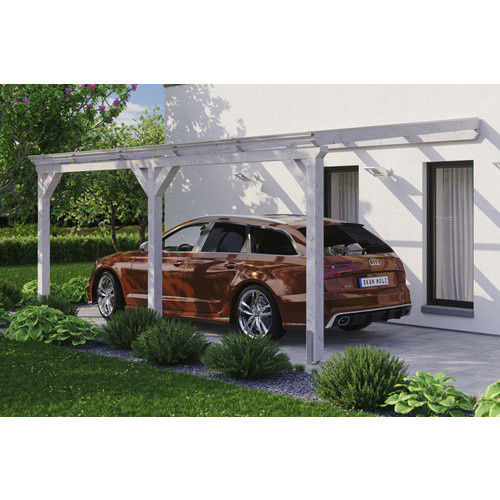 Skan Holz Carport Vogtland Weiß B/T: 300 x 541 cm, Firsthöhe: 262 cm - Bild 3