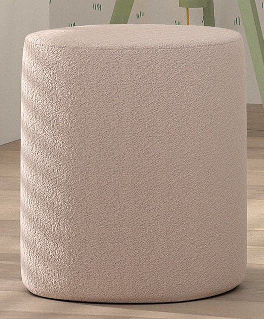 Polsterhocker MOON von vipack in Rundform aus Bouclé Stoff in Rosa, Höhe: 41,5 cm - Bild 2