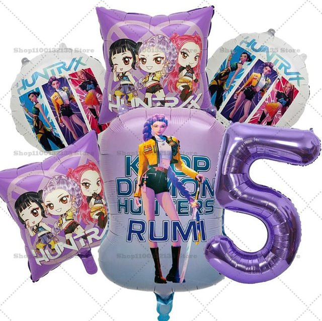 Yiran toy 1 Kpop Dämonenjäger Runde Ballons in Lila für deine Geburtstagsparty und Babyparty Dekoration - Bild 1