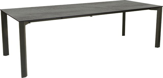 Stern Ausziehtisch Penta Aluminium in Anthrazit mit Silverstar Zement Tischplatte und Nivelliersystem B/T: 200 bis 250 x 100 cm - Bild 1
