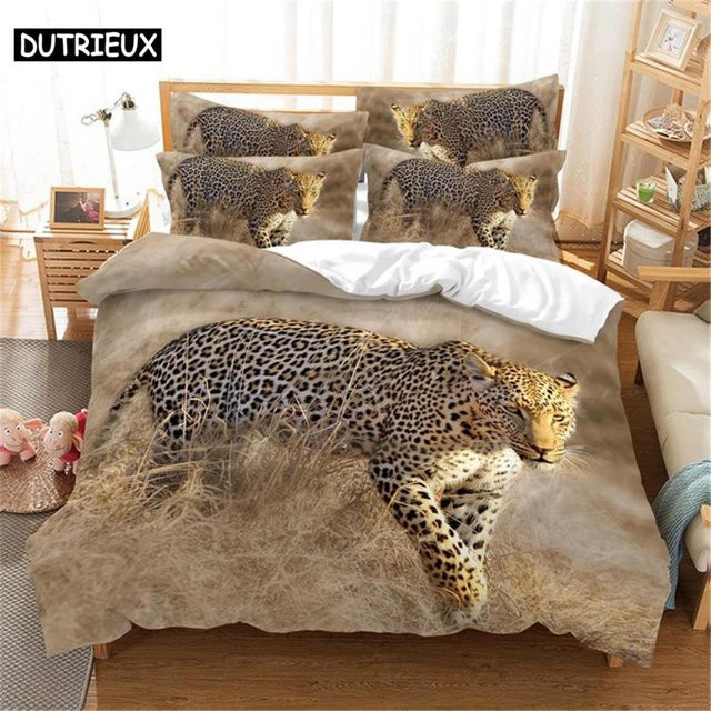 JMG Household Supplies Tierbettwäsche-Set mit 3D-Digitaldruck in Beige, B/H: 135 x 200 cm - Bild 1