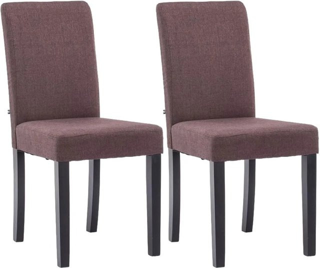 2er Set Esszimmerstühle DELUKE DALAN aus Stoff in Braun mit schwarzen Beinen, B/T/H: 41 x 47 x 91 cm - Bild 1