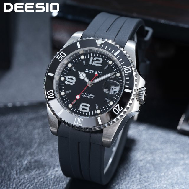 DEESIO Armbanduhr Automatik, Edelstahl, Saphirglas, Herren, Silber - Bild 1
