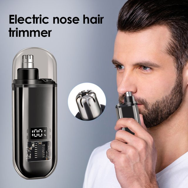 AFDEAL Nasenhaarschneider, Mini-Elektro-Nasenhaarschneider, Schwarz, Unisex - Bild 1