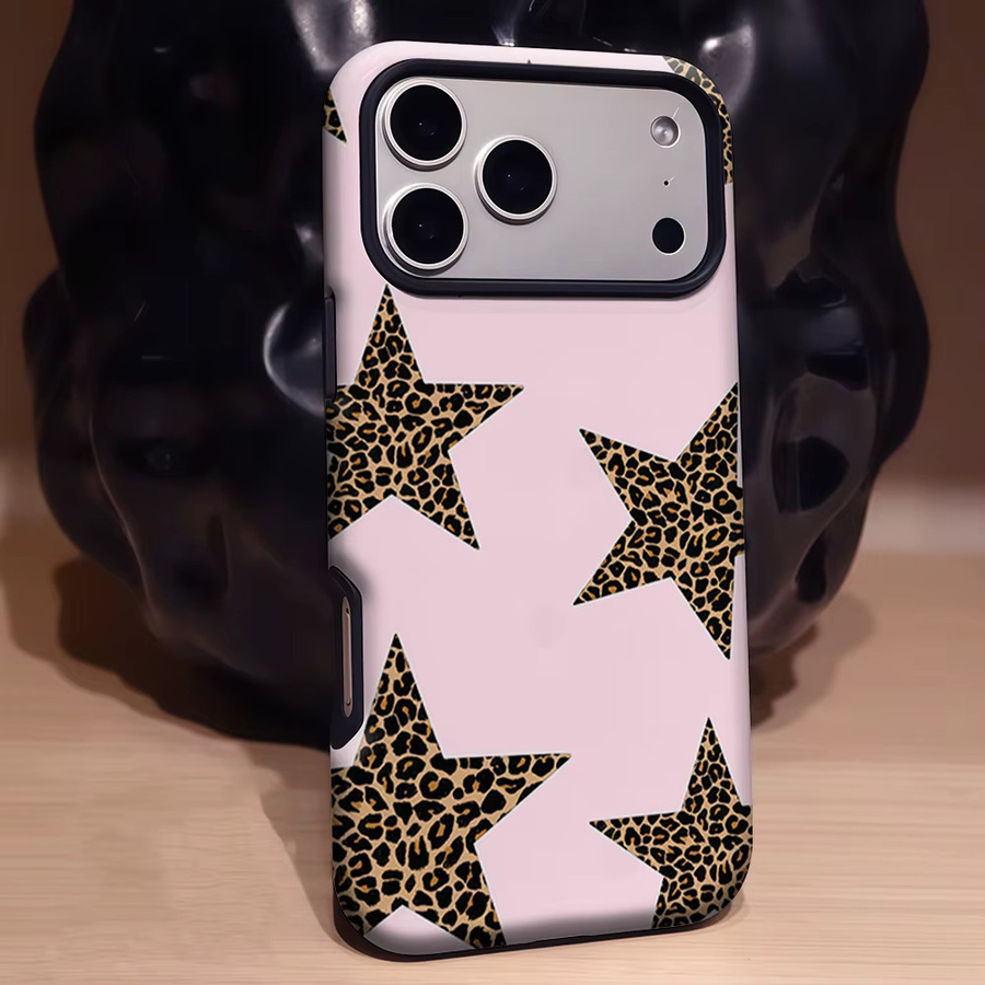 Aegis Schutzhülle mit magnetischem Bumper für iPhone 17 16 15 14 Plus 13 Pro Max aus hartem PC mit Leoparden-Sternenmuster - Bild 3