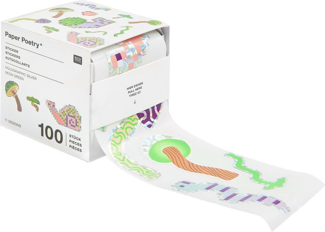Rico Design Paper Poetry Sticker Shrooom Big Shroomies auf der Rolle, Multicolor - Bild 1