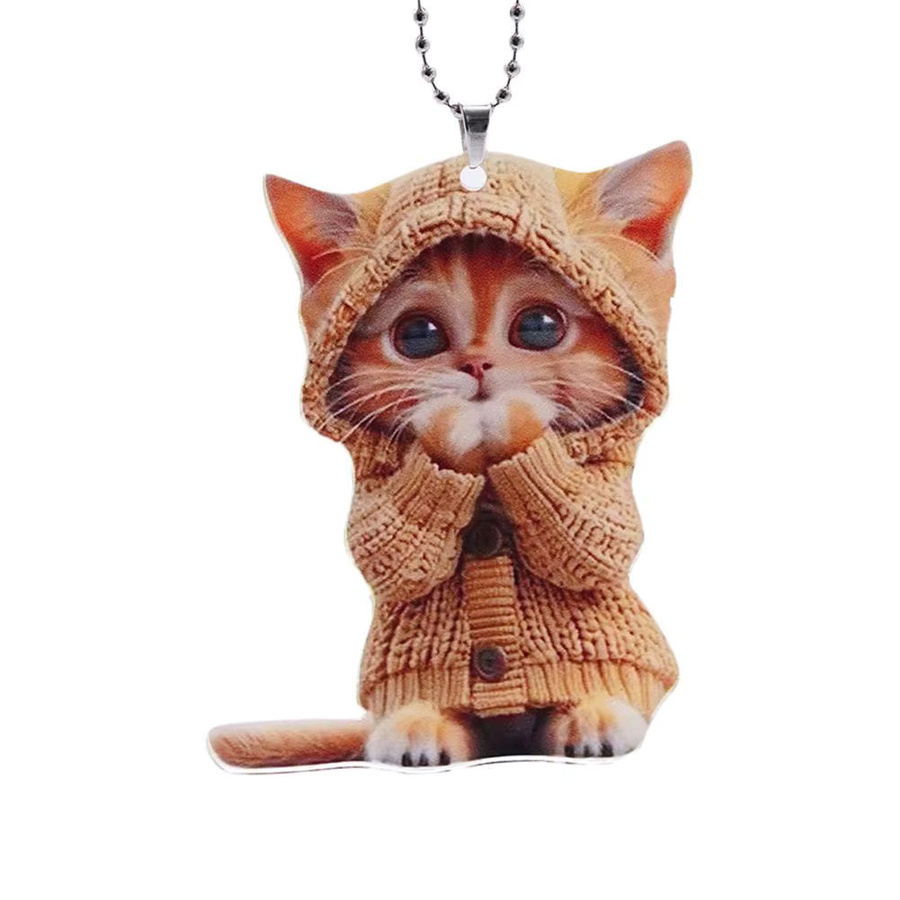 Katzen-Tier-Anhänger, 2D-flach, Auto-Schlüsselanhänger - Bild 2