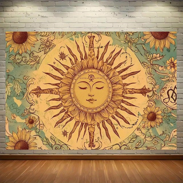 Sonnen- und Mond-Blumenteppich von JMG Household Supplies, mehrfarbig, Polyester, B: 150 cm, T: 130 cm - Bild 1