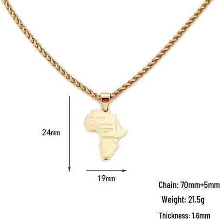 Global Finds Anhänger Halskette, Messing, Edelstahl, Herren, beige