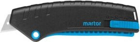 Martor Secunorm Mizar Sicherheitsmesser mit Zangengriff und automatischem Klingenrückzug in Schwarz und Cyan - Bild 1