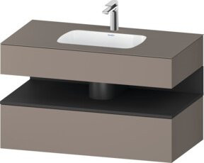 Duravit Einbauwaschtisch-Möbel-Set Qatego in Grau mit Waschtischunterbau B/T/H: 100 x 55 x 60 cm - Bild 1