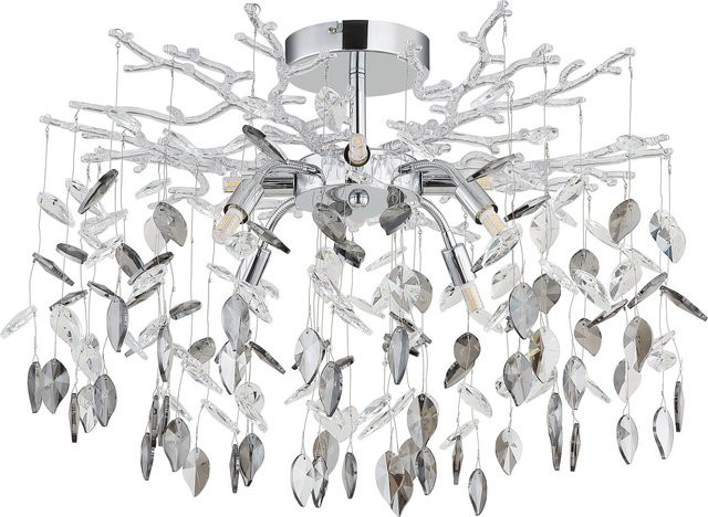 Deckenleuchte DANNA von GLOBO Lighting in Chrom mit transparenten Glaskristallen und G9 Fassung - Bild 1