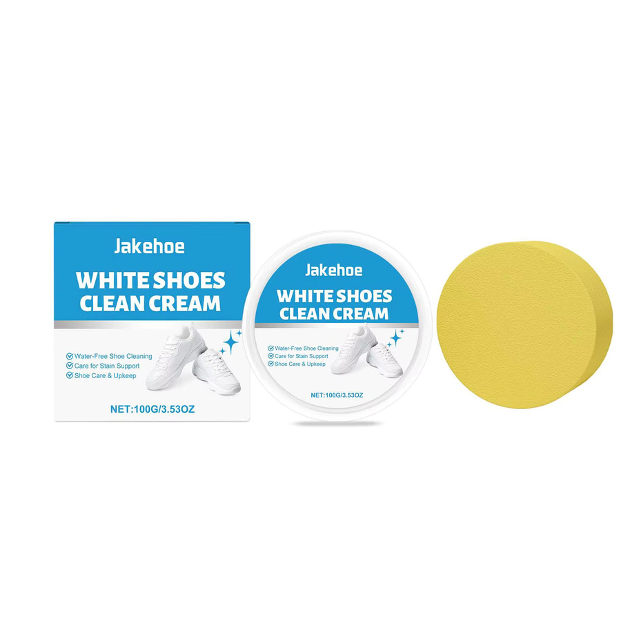 JAKEHOE Weiße Schuhreinigungscreme als Sneaker-Fleckenentferner und Reparaturpolitur für Leder und Canvas, 100g - Bild 2