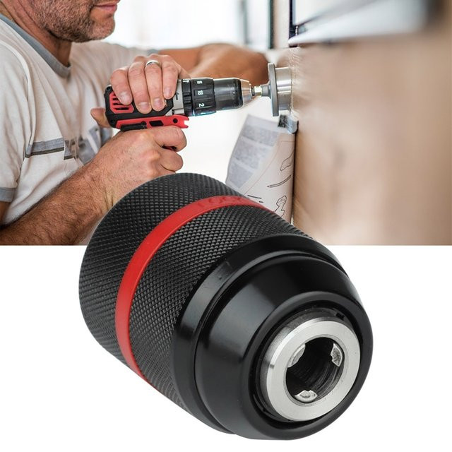 DAZZLEEX Ratschen-Schnellspannbohrfutter aus Metall in Schwarz mit 3/8-24UNF Gewinde für elektrische Bohrmaschinen, Spannbereich 0,8-10mm - Bild 1