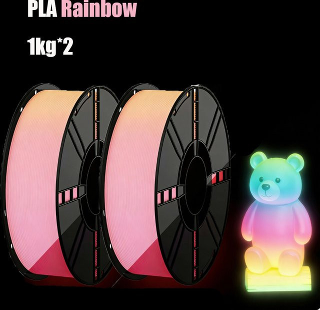 Filajoy3D PLA Leuchtfilament Regenbogen 1,75mm 2kg für FDM-Drucker mit Farbverlauf - Bild 1