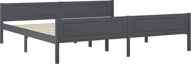 vidaXL Massivholzbett aus Kiefer in Grau, Modernes Bettgestell B/T: 200 x 200 cm - Bild 1