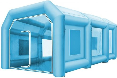 VEVOR Aufblasbare Lackierkabine mit Filtersystem und 2 Gebläsen, Tragbare Auto-Lackierkabine in Blau, B/T/H: 10 x 5 x 3,5 m - Bild 1