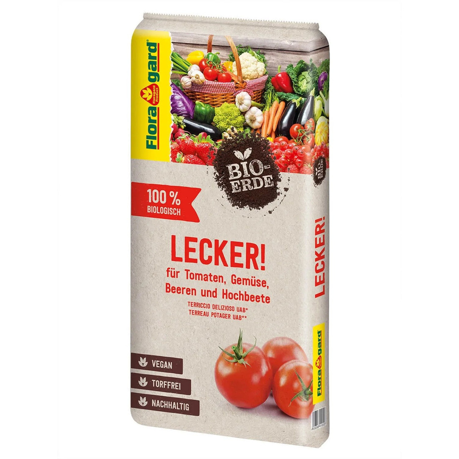 Floragard Bio-Tomaten-Gemüseerde Lecker für Tomaten, Zucchini und Auberginen, 20 l - Bild 2