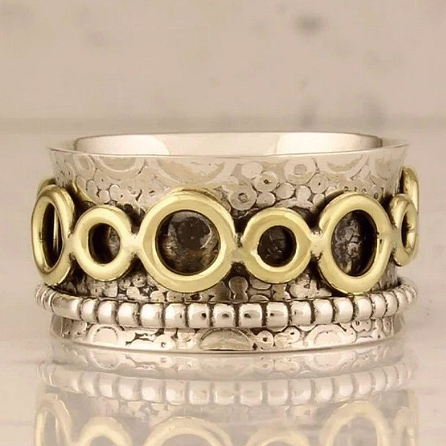YoYo Ring, Vintage, Bicolor, Unisex - Bild 1