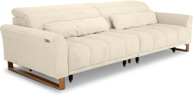 Megasofa Sansibar Skeda in Beige und Braun mit verstellbarer Sitztiefe und Kopfstütze - Bild 1