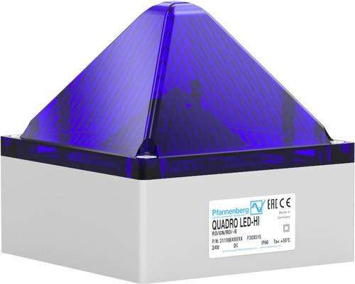 Pfannenberg Signalleuchte QUADRO LED HI DC Blau mit Blitzlicht, Blinklicht und Dauerlicht 24 V/DC - Bild 1