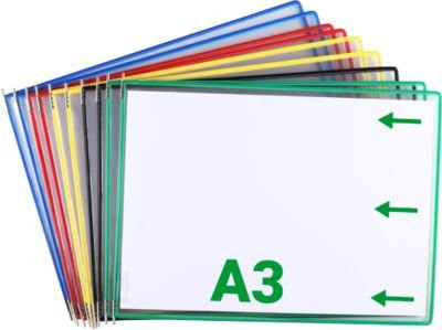 Tarifold Sichttafel DIN A3 quer, 10 Stück, farbsortiert, mit Metalldrehzapfen für alle Trägersysteme - Bild 1