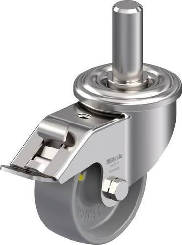 Blickle Edelstahl-Lenkrolle LEXZ-PO 80G-FI-ELS in Silber, Rad-Durchmesser: 80 mm, Tragfähigkeit: 150 kg - Bild 1