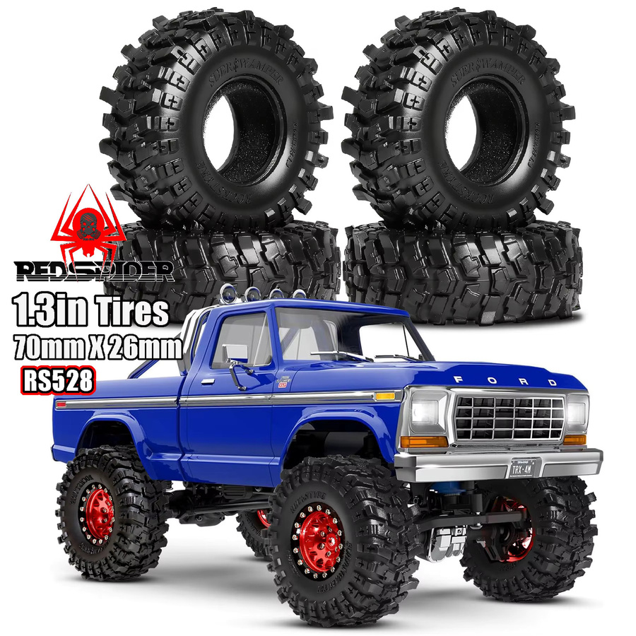 RS Reifen für TRX4M SCX24, 1:18, 1:24 RC Crawler Upgrade, Zubehör, Gummi, Schwarz - Bild 2