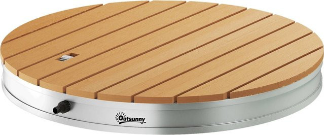 Outsunny Bodendusche in Holzoptik aus Acryl und Aluminium, Farbe: Braun - Bild 1