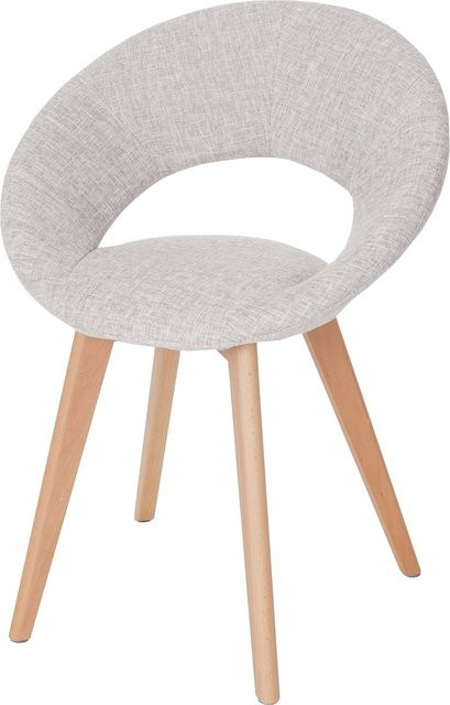 Esszimmerstuhl Almada III von MCW im Retro 50er Jahre Design aus Textil in Creme/Grau - Bild 1