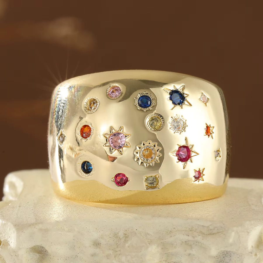 JYXIT Ring Sonnenstern, Zirkonia, Gold, Damen, Vintage - Bild 2