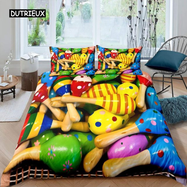 Bowling Bettwäsche Set mit Bowling-Motiv in Blau und Multicolour, Material Polyester und Mikrofaser, B/H: 135 x 200 cm - Bild 1