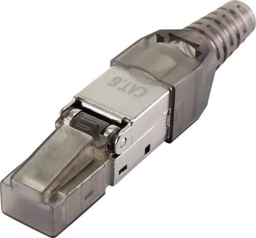 Renkforce CAT6 Feldkonfektionsstecker RF-4538314 Ethernet LAN Stecker 8P8C gerade in Schwarz und Transparent - Bild 1