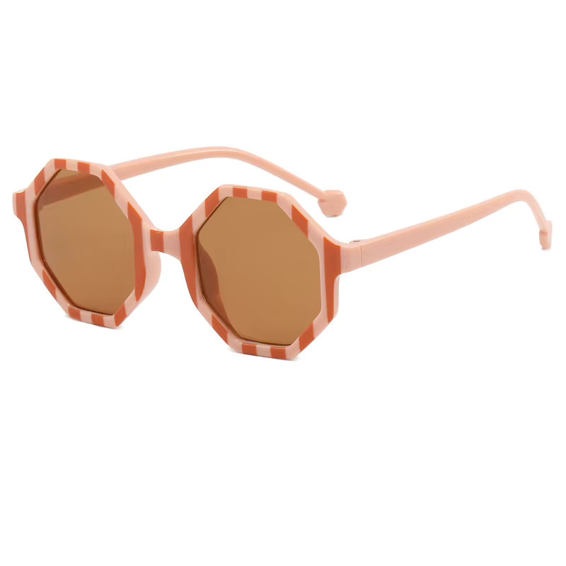 ZUXUB Sonnenbrille Kinder, Vollrand, hexagonal, Kunststoff, orange - Bild 2