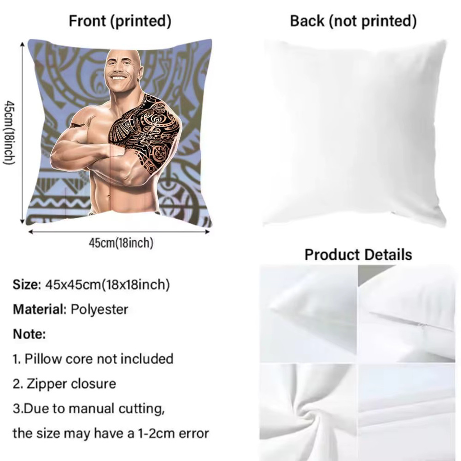 Kissenbezug The Rock Face America Dwayne Johnson, Mehrfarbig und Schwarz, B/T/H: 30 x 30 x 30 cm - Bild 4