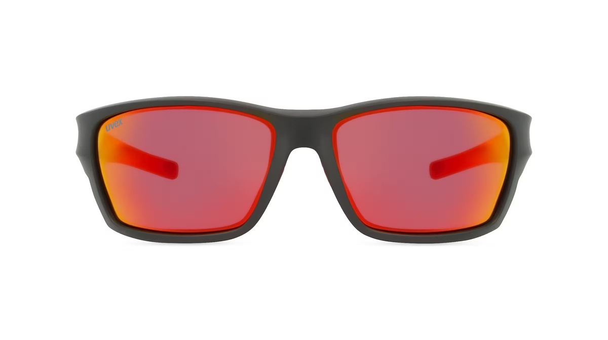 Uvex S533002 Sportsonnenbrille, Vollrand, Quadratisch, TR90, Unisex, Schwarz, Rot - Bild 1
