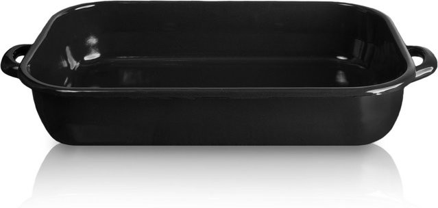 Emaillierte Vierkantpfanne von Karl Krüger in Schwarz, Durchmesser: 26 cm - Bild 1