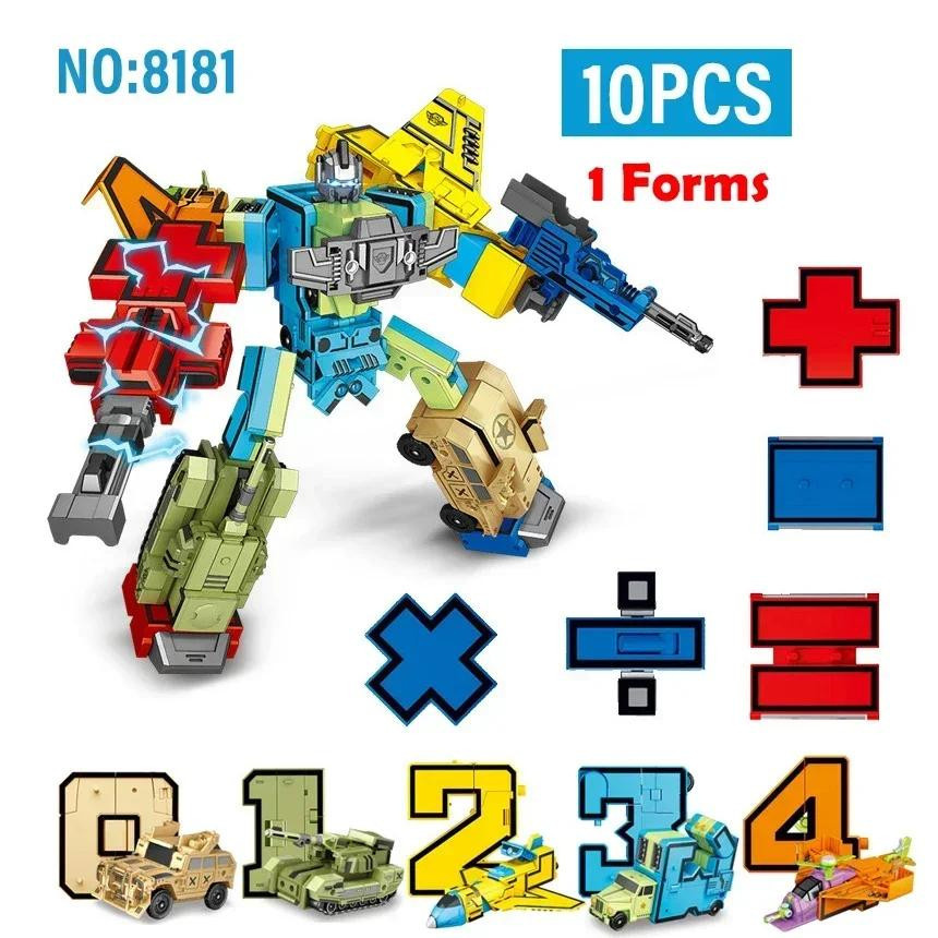 Yiran toy 1 Transformation Number Robot Montagebausteine 10-teiliges Set - Bild 2