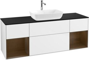 V&B Waschtischunterschrank Finion Wandbeleuchtung Weiß Lackiert Breite: 160 cm, Tiefe: 50,1 cm, Höhe: 50,1 cm - Bild 1