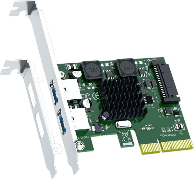 GLOTRENDS USB 3.1 Gen2 Typ-A auf PCIe x4 Erweiterungskarte mit 2 Ports und ASM 3142 Chip - Bild 1