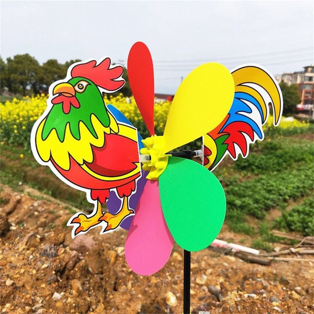 DIY Wind Spinner mit Cartoon Tier Motiv in Mehrfarbig für Garten Terrasse und Rasen aus Kunststoff - Bild 1
